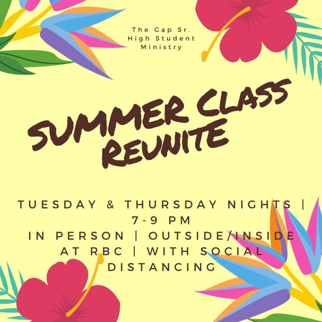 Sr. High Summer Reunite (Seniors) - Reston Bible Church